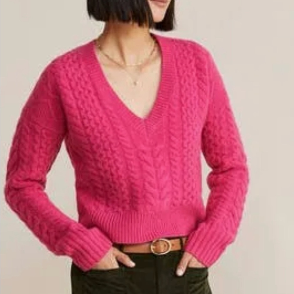 Vineyard Vines Women's Pink Cable Knit Sweater